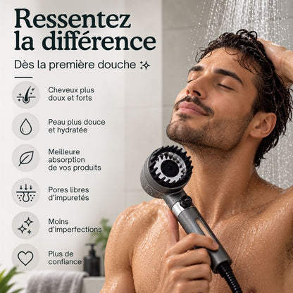 Pommeau de douche filtrant Novaa™ | 3 jets, 4 filtres inclus